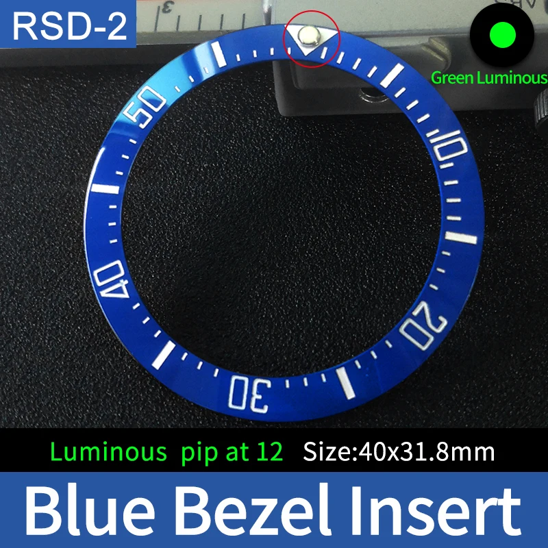 Sloped Ceramic Bezel insert  Slopping bezel 40*31.8mm For Sea-Dweller MOD watch parts (No Luminous)