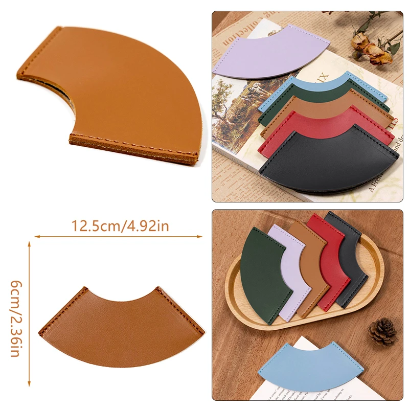 

Mini Fan-shaped Corner Page Marker Handcrated Vintage Leather Bookmarks For Book Leather Bookmark For Reader Students Kids Gift