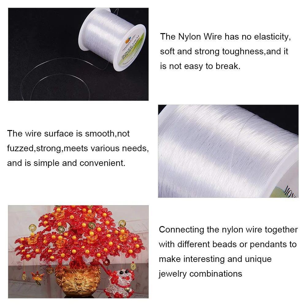 100M Plastic Crystal Beading Thread 0.2-0.7mm Non-Stretch String Cord Fish  Line Wire For