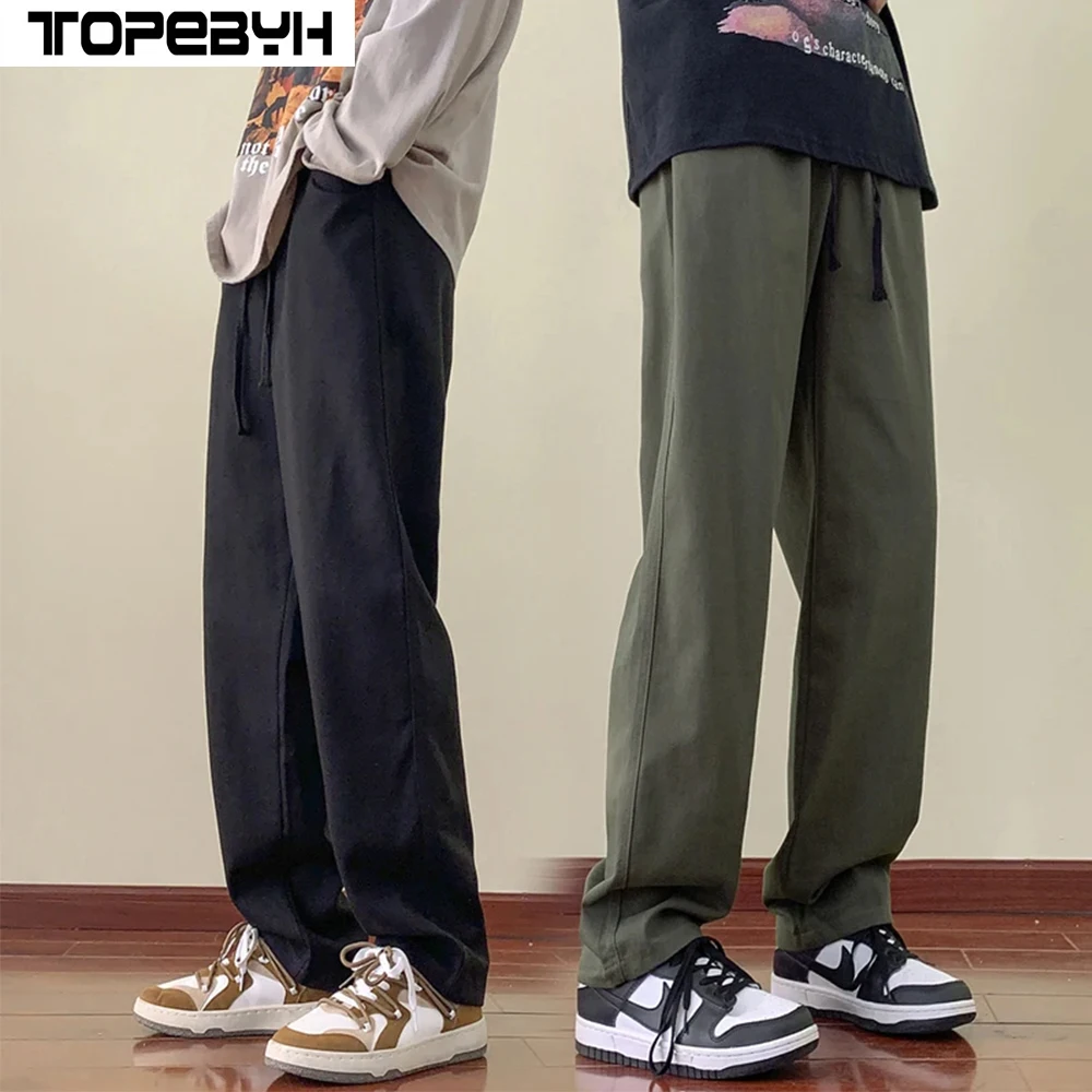 

New Men's Straight Overalls Fat Youth Loose Wide-leg Casual Loose and Comfortable All-match Trousers Streetwear Men