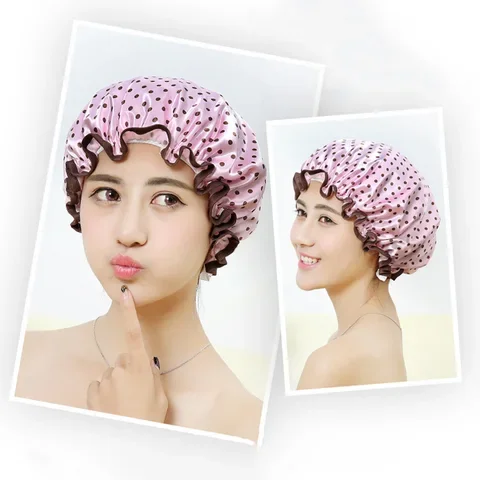 

Hair Waterproof Shower Women Accessories Thick Hat Double Layer Supplies Cover Bathroom Cap