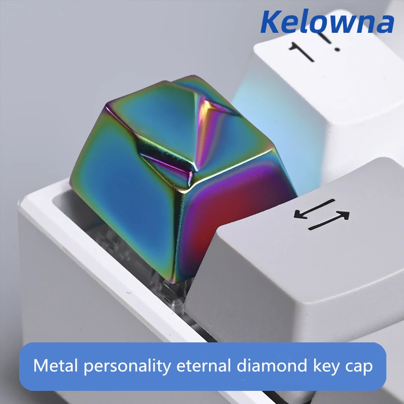 Peça Kelowna Metal Eterno Diamante Chave Boné Perfil Cereja Keycap r4 Liga de Zinco Keycaps para mx Interruptor Teclado Mecânico 1 - Imagem 2