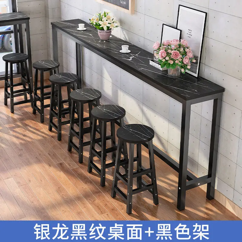 

C0066 Dining side table, bar table, milk tea shop table and chairs set combination simple living room bar wall balcony high foot