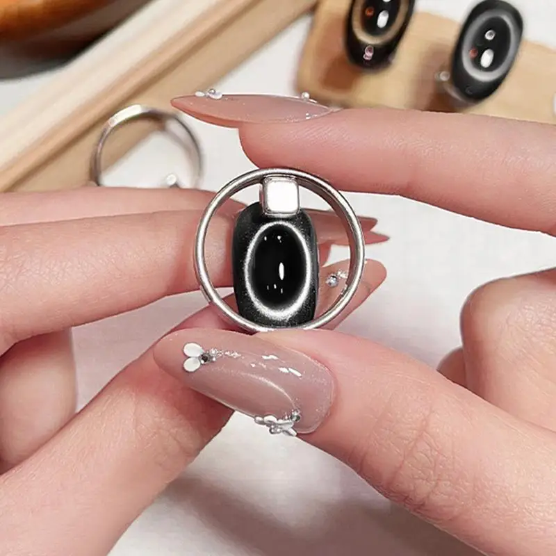 DIY 자석 네일아트 도구 링, 속이 빈 디자인, 캣아이 젤 폴리쉬 마그넷 스틱, 살롱 및 홈 매니큐어용