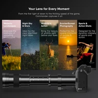 Lightdow 420-800mm f/8.3-f16 Manual Telephoto Zoom Lens for Canon EOS R1 80D T3 T4 T5i T6 Nikon Sony Olympus Pentax DSLR Cameras - Image 4