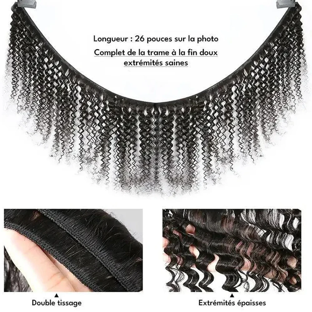 Capelli Umani per Intrecciare, Onda Profonda, 100g, Senza Trama, Ciocche di Capelli Umani Ricci Profondi per Intrecciare, per Trecce Boho - immagine 2
