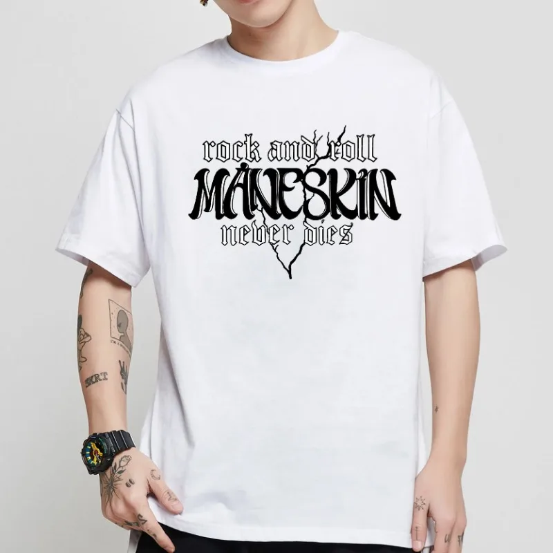 Oversized T Shirt Graphic Maneskin Street Fashion Women Aesthetic Summer Harajuku Streetwear Hip Hop Casual Musical Shirts 4