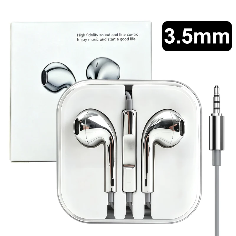 Premium Wired USB-C Earbuds with Mic & Volume Control - Chrome Silver
