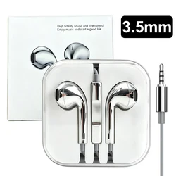 Premium Wired USB - C Earbuds with Mic & Volume Control - Chrome Silver (3.5mm Plug)
