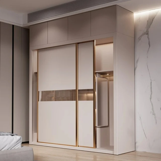 Modern Style Wardrobe, Solid Wood, Sliding Door Wardrobe, Customizable, Quality Hardware, Suitable for Bedroom Hotel 3 Modern Style Wardrobe, Solid Wood, Sliding Door Wardrobe, Customizable, Quality Hardware, Suitable for Bedroom Hotel 3