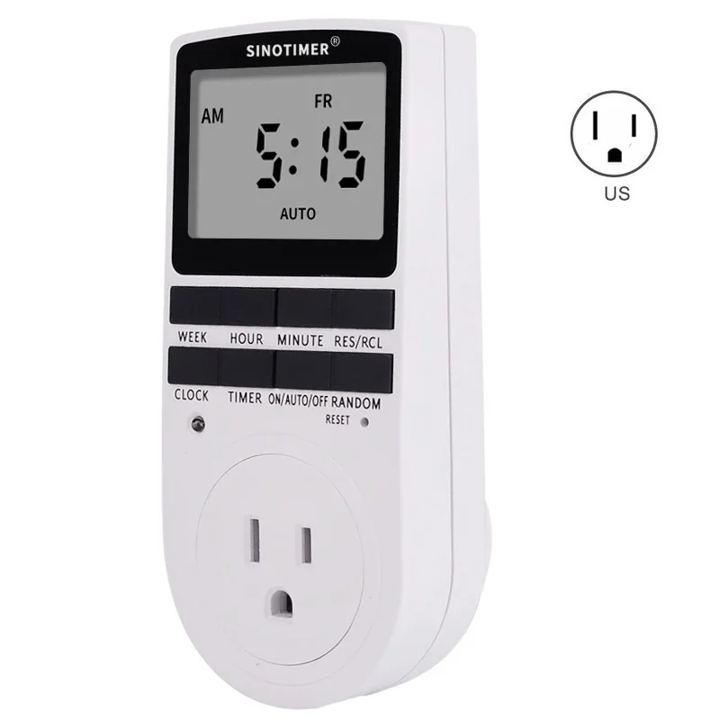 SINOTIMER TM515 LCD Display Digital Weekly Programmable Electrical Wall Plug-in Power Socket Timer Switch Outlet Time Clock 220V 110V AC - Image 4