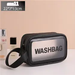 Transparent Waterproof Makeup Storage Pouch - Large Capacity Portable Travel Wash Bag (Small black)