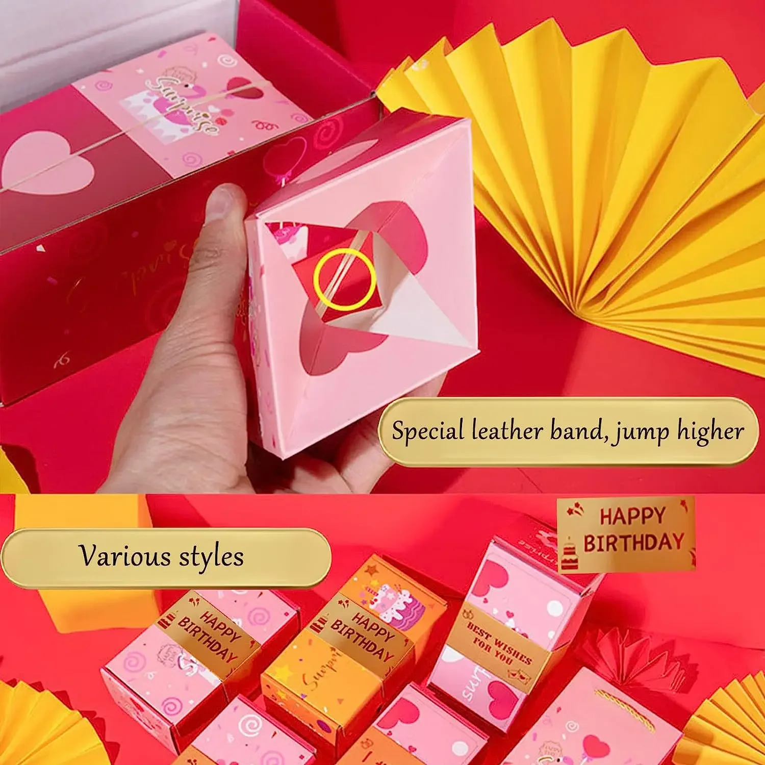 Christmas Gift Box DIY Folding Paper Box Money Pop Up Birthday Surprise Bounce Box Explosions Red Envelope Surpris Gift Box
