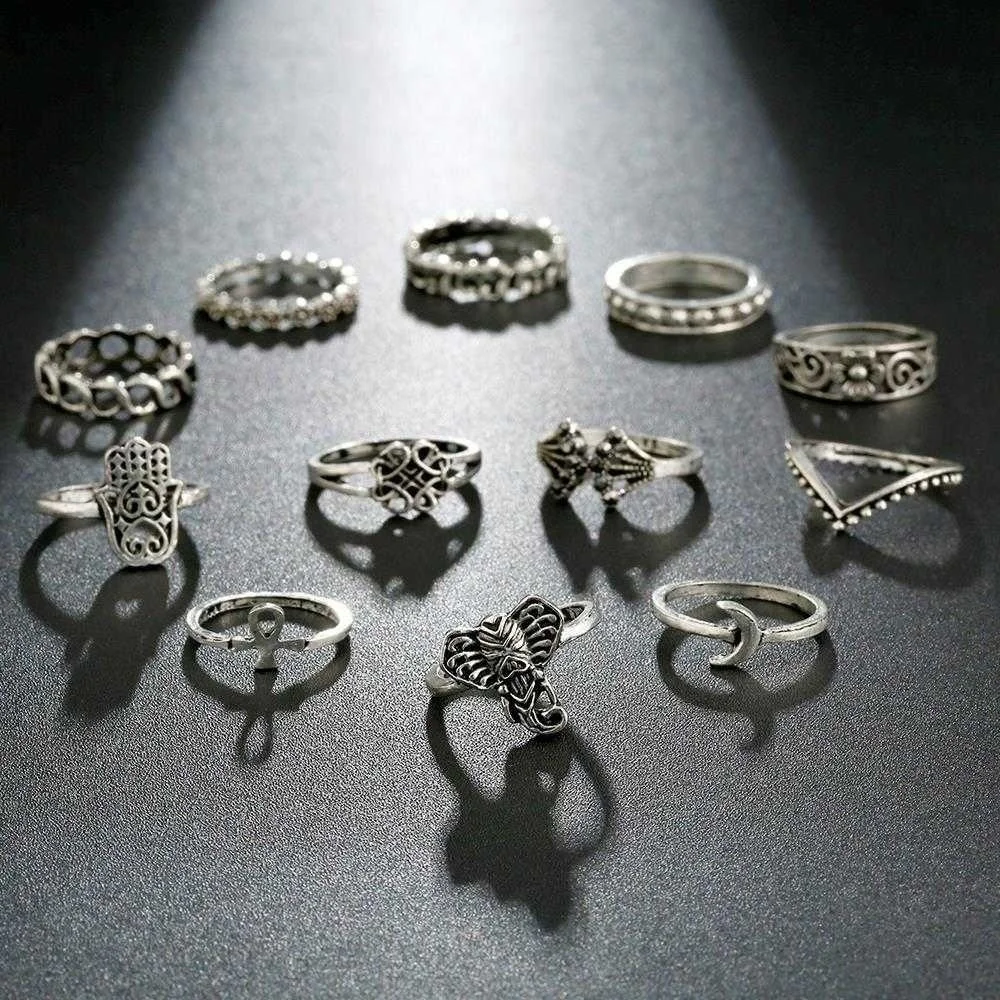 Meyfflin Vintage Knuckle Ring Set für Frauen Mode Anel Aneis Bague Femme Stein Midi Finger Ringe Boho Schmuck 10 teile/satz – Detail 35