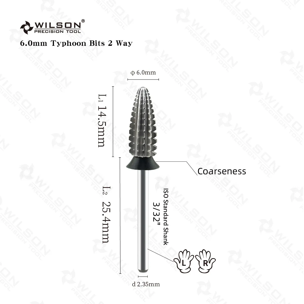 WILSON Typhoon Bits(2 Way)-Tools Nails Cutters for manicure Drill Bits nails accessories remove hard gel 2