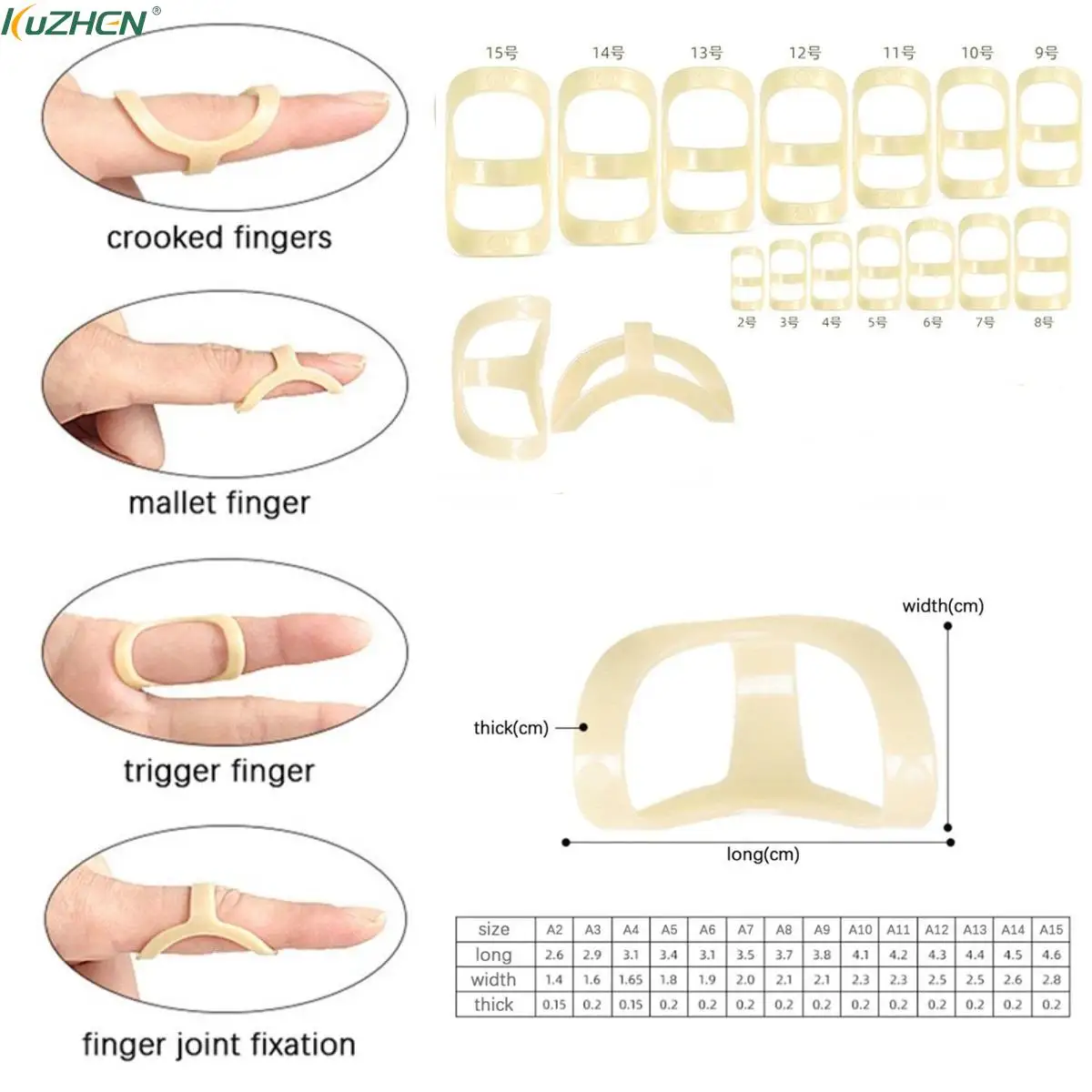 2Pcs Finger Splint Fixed Ring Adjustable Broken Finger Joint Stabilizer