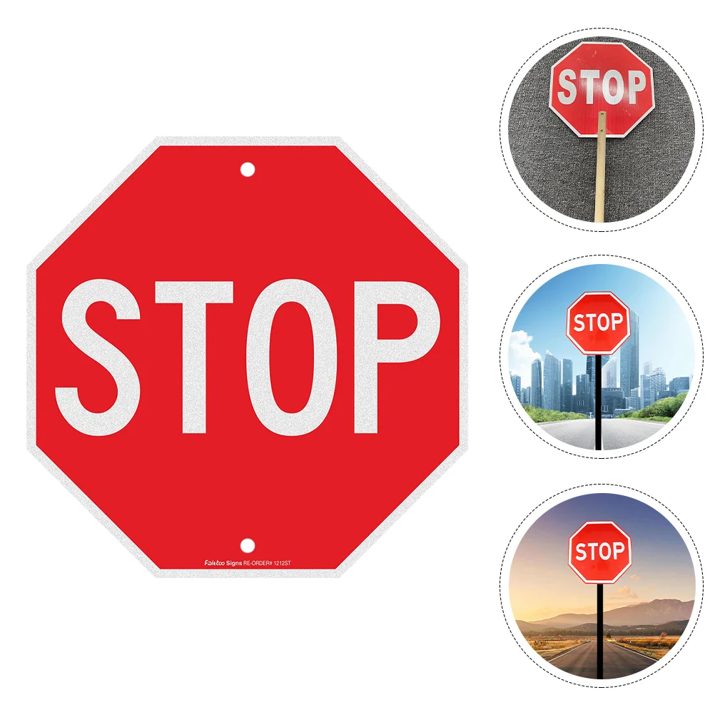 Simple Sign Board Durable Warning STOP Sign Practical Traffic Stop Sign Board reproduction metal tin sign 12x8in stop follow confined space entry procedures before entering warning caution notice safety sig