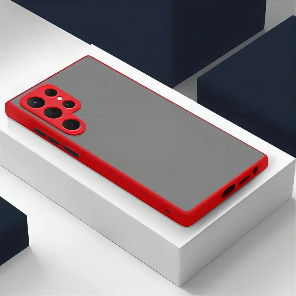 Luxury Matte Silicone Shockproof Armor Case with Hard Back Cover