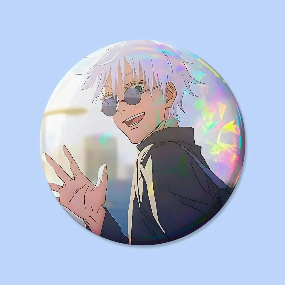 Cartoon G-Gojo Satoru Anstecker 25 32 44 58 75 mm Runde Cosplay-Pins Taschen-Deko Fans Sammlerstücke Freunde Geschenke Brosche Souvenir – Detail 37