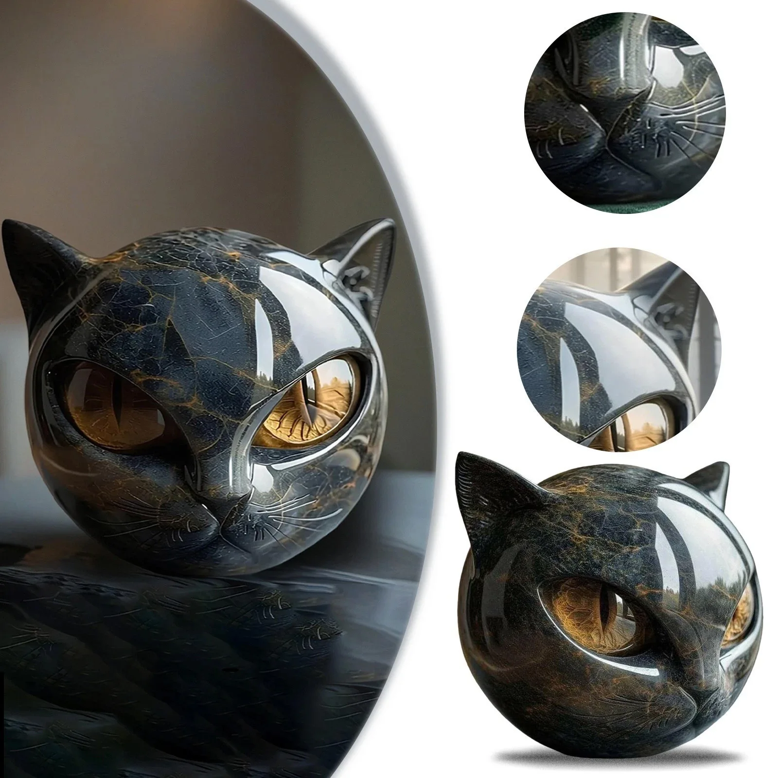 Black Cat Resin Figurine 6