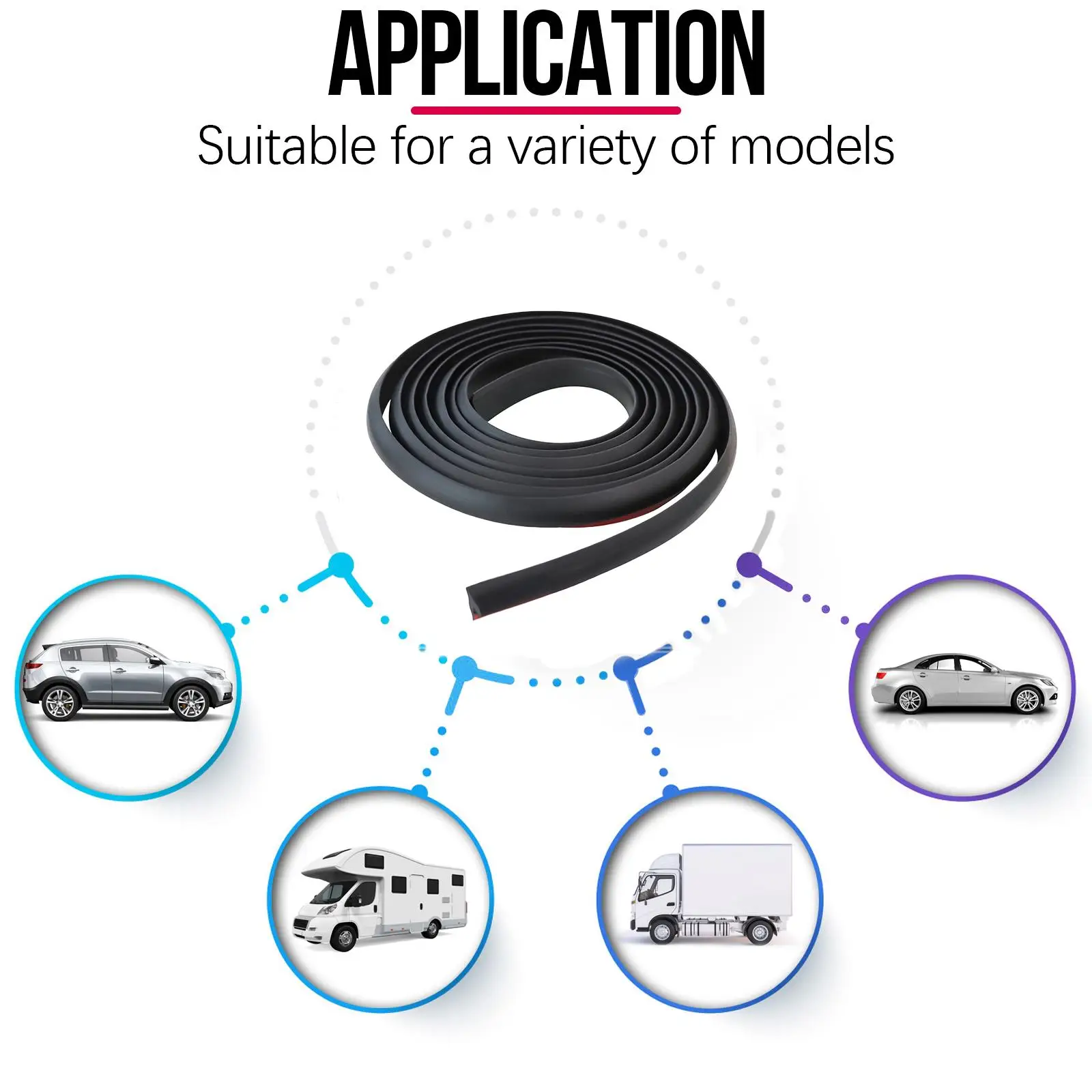 Universal Car Door Rubber Sealing Strip Slanted T-Type Auto Door Seal Sound Insulation Weatherstrip Edge Sealant car door seal strip
