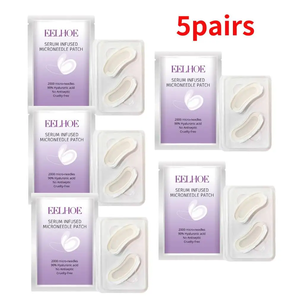 

5Pairs Hyaluronic Acid Micronedle Eye Pad Moisturize Wrinkles Fine Lines Dark Circle Removal Japan Cosmetics Face Eye Mask