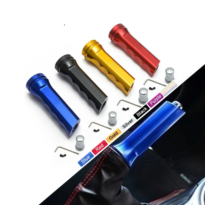 

Car Handbrake Cover Aluminum Handbrake Handle Protector Racing Metal Lever Gear Knob Cover Pull Handbrake Handle Cover