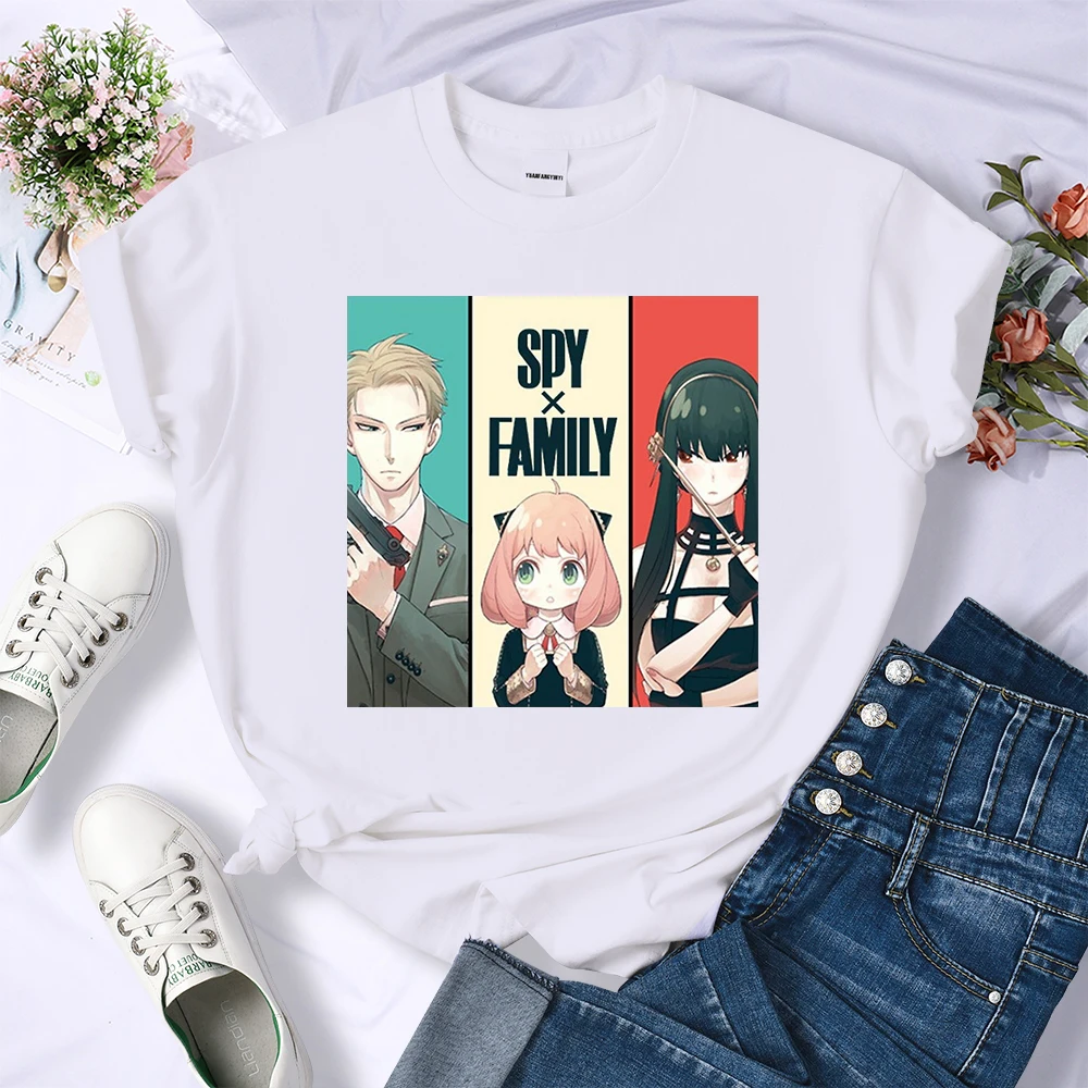 

Spy X Family Forger Fam Anime Female Tshirts Hip Hop Breathable T-Shirt Casual Summer Short Sleeve Street Soft T-Shirts Women'S