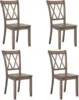 Set of 4 Dining Chairs, Rubber Wood Dining Room Side Chair w/Ergonomic Seat, Armless Chair for Home Kitchen, Dining Room, Brown 1