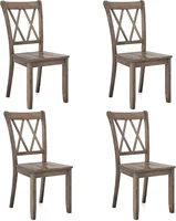 Set of 4 Dining Chairs, Rubber Wood Dining Room Side Chair w/Ergonomic Seat, Armless Chair for Home Kitchen, Dining Room, Brown 1