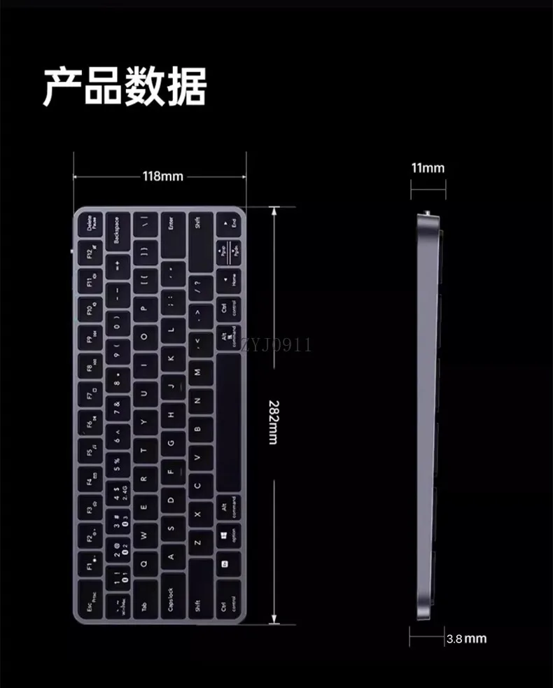 *Bluetooth Tablet Keyboard Wireless Applicable Computer Silent Portable Thin Magic Control
