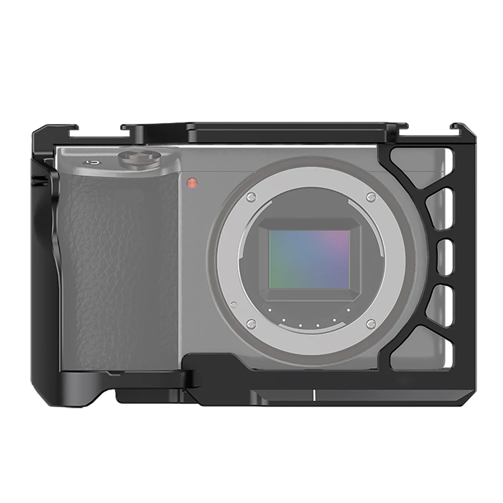 Aluminium Kamerakäfig Rig Kaltschuhhalterung 1/4 3/8 Schraubenlöcher für Sony A6500 A6400 A6300 A6000 Stabilisator Lichtverlängerungshalter – Detail 22