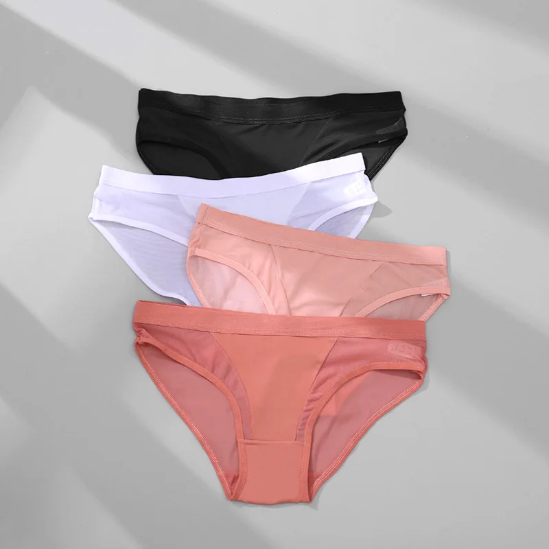 

Women Underpants Transparent Mesh Panties Low Waist Transparent Briefs Seamless Lingerie Underwear Sexy Breathable