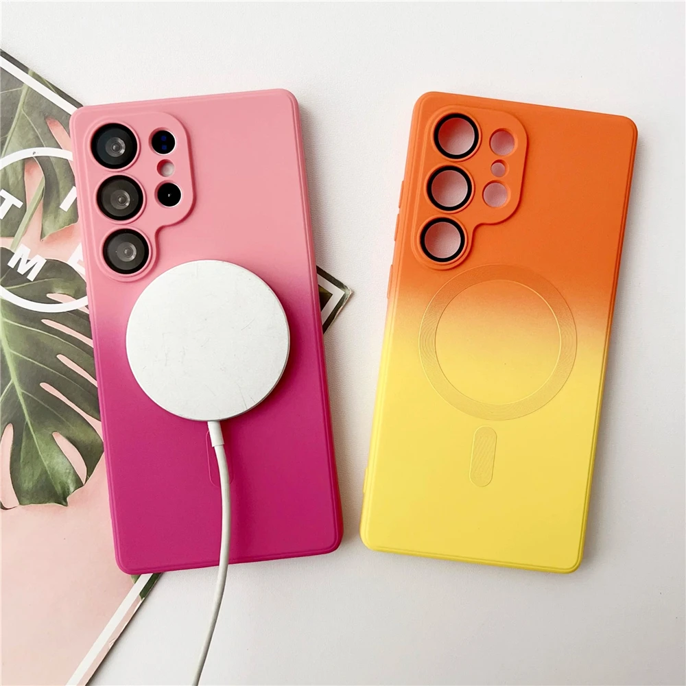 Gradient Liquid Silicone Magnetic Phone Case - Soft Cover Accessory