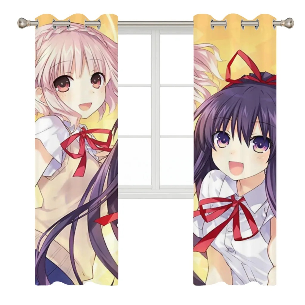 Date a Live Window Curtains  for Living Room Bedrooms 2 pieces Aesthetic Room Decoration 3