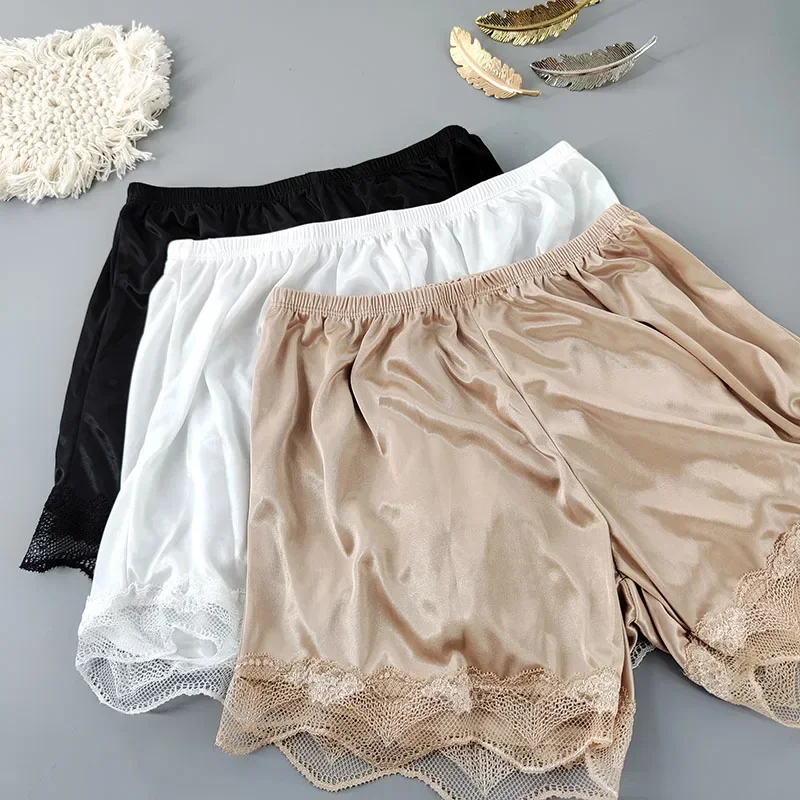 Silk Sleeping Shorts Ladies Pajama Shorts Underwear Cool Comfortable Summer Female Sleep Bottoms Simple Home Safety Safety Shorts Women Shorts Underwear