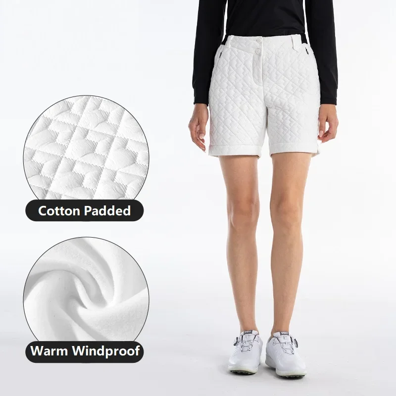 Women's Golf Clothes Down Cotton Warm Golf Shorts Ladies Winter High Waist Trousers Girls Thick Windproof Tennis Sports Shorts