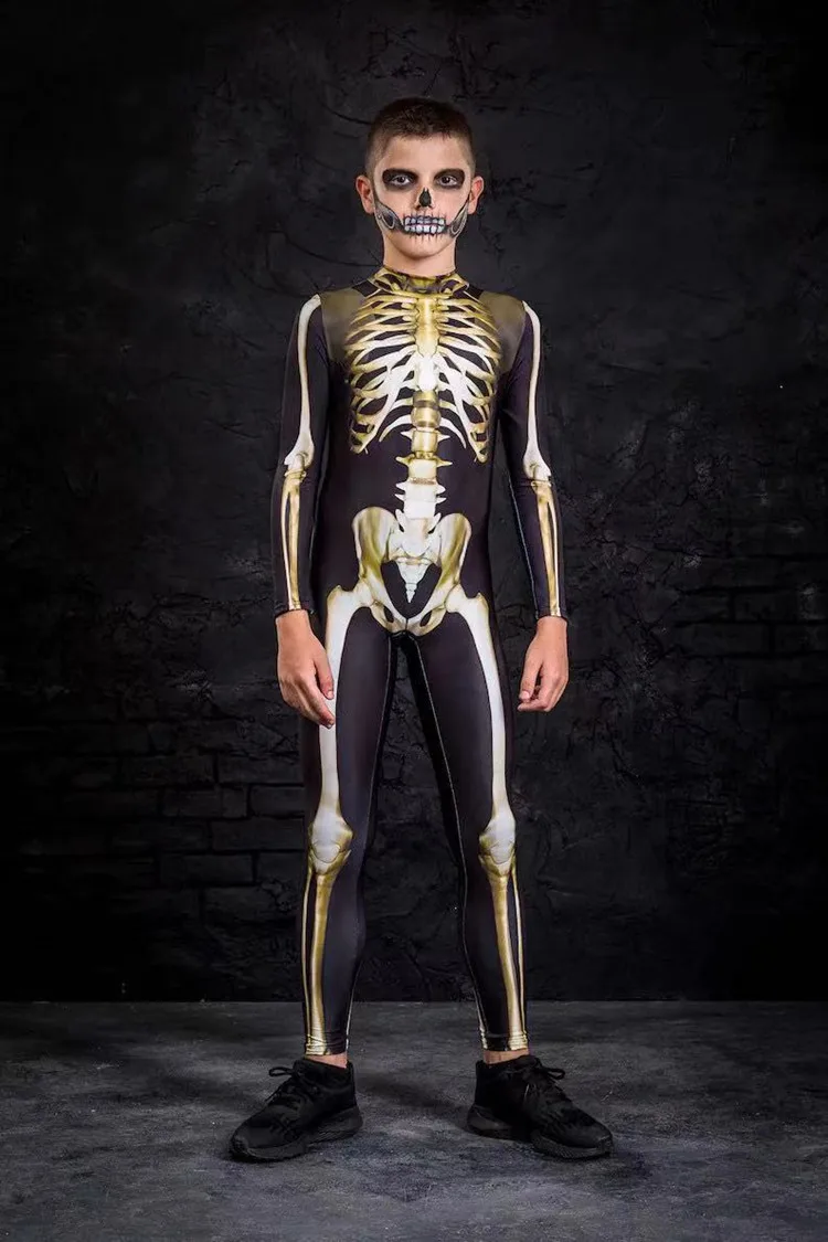Cosplay Costume Skeleton Skull Digital Printing Women's Tight Halloween Party Jumpsuit Cosplay Costume Zentai Bodysuit Outfits