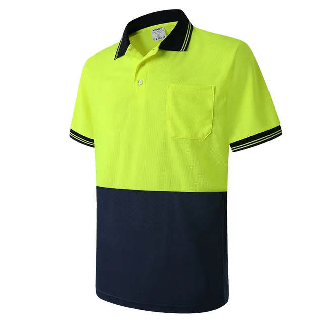 Two Tone Work Polo with Front Buttons