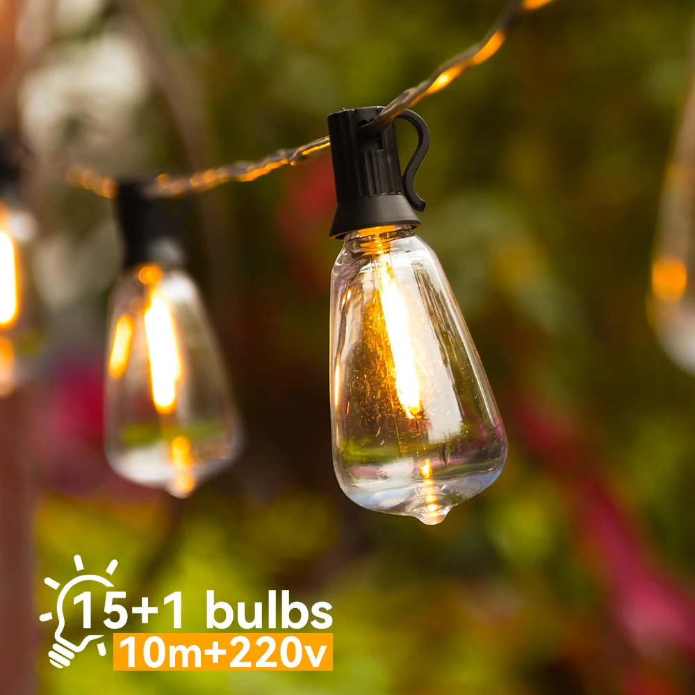 

LED String Lights Street Garland ST38 Fairy Festoon Light Outdoor Garden lights Terrace Garden Pub Christmas Party Decoration