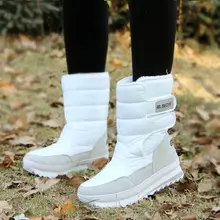 Apanzu-Botas de nieve impermeables para mujer, zapatos altos con plataforma, talla grande 44 45, Otoño, 2021