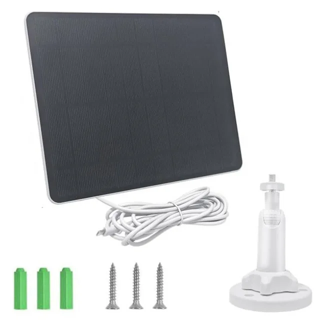 12W Security Camera Solar Panel 360°Adjustable Mounting USB Solar Panel Camera Solar Panel Charger for Small Home Light System 6