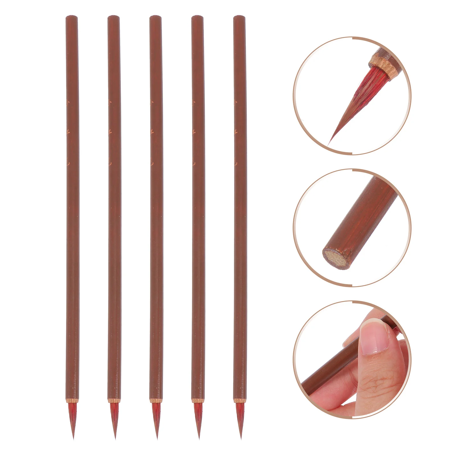 

5 Pcs Writing Brush Stationary Home Pens Stroke Calligraphy Pen Pen Student Stationery Wood Portable Practical