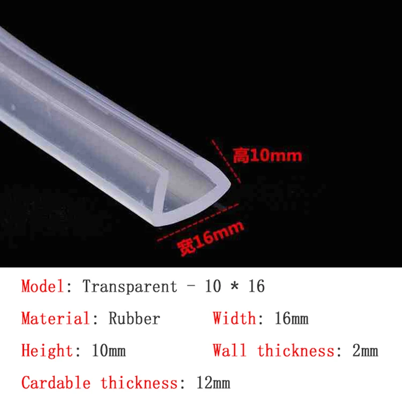 1M U-Shaped Transparent Sealing Strip Glass Table Wall Corner Wrapping Rubber Strip Child Anti-Collision Protection