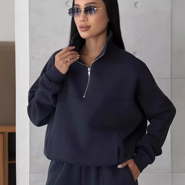 Solid Color Casual Loose Pants Sets For Women 2025 Elegant Autumn Women's Two Pieces Suit Full Trouser Set Female Outfit Clothes 5 Solid Color Casual Loose Pants Sets For Women 2025 Elegant Autumn Women's Two Pieces Suit Full Trouser Set Female Outfit Clothes 5