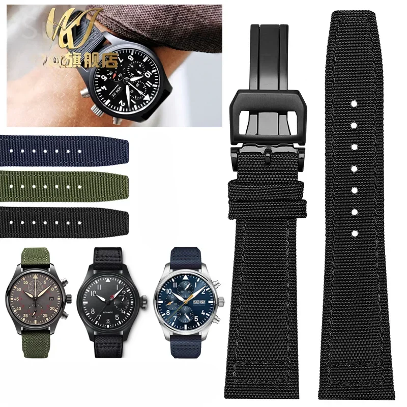 Per Iwc Cinturino Per Orologio Navy Spitfire Pilot Little Prince Canvas Nylon Traspirante Uomo Arrampicata Cinturino Per Maglieria Ad Alta Densità