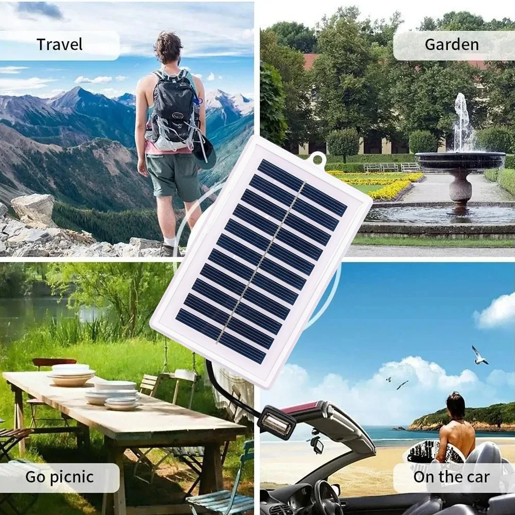 1PC Portable Solar Charger USB Output Outdoor Use Travel Camping Flashlight Fan Charging Solar Battery Charger Solar Charger
