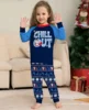Letter Patchwork Print Christmas Pajamas Family Matching Outfits Parent-child  Clothing 2 Set Baby&Dog Romper Pjs Xmas Look 5