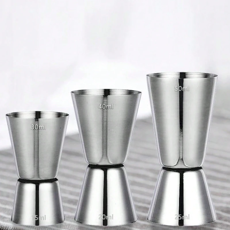 3pcs Thick Double Walled Stainless Steel Shaker Perfect Bar with Double-sided Party Silver Chef Assistant for Practical  Use