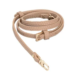 Enhanced Genuine Leather Shoulder Strap with Punch - Free Buckle - Premium Handbag and Crossbody Bag Accessory (A - Light Pink Gold)